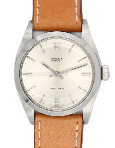 Rolex Oyster Precision ref. 6426 Silver Dial Leather Strap buy rolex men watch