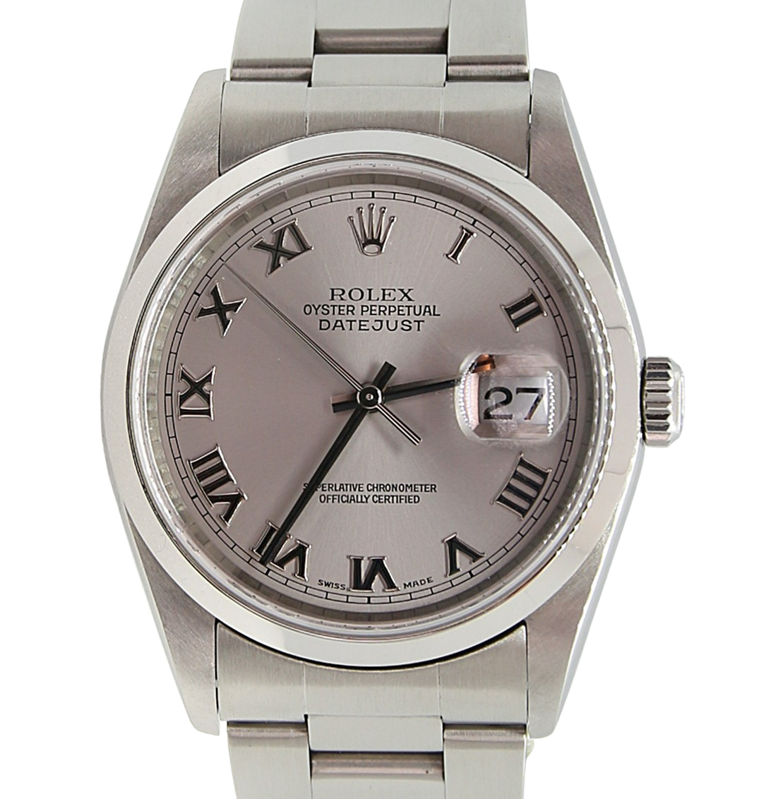Rolex Datejust ref. 16200 Gray Roman Dial Jubilee Bracelet