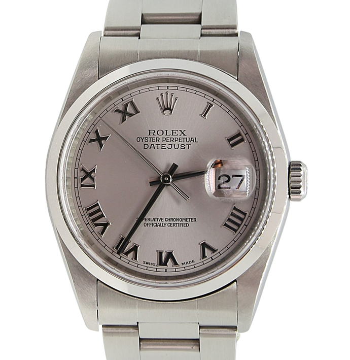 Rolex Datejust ref. 16200 Gray Roman Dial Jubilee Bracelet
