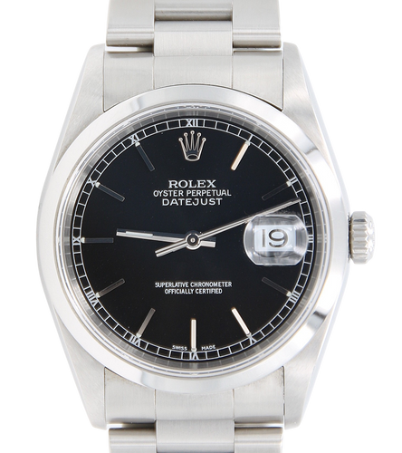 Buy Online Rolex Datejust ref. 16200 Black Dial Oyster Bracelet