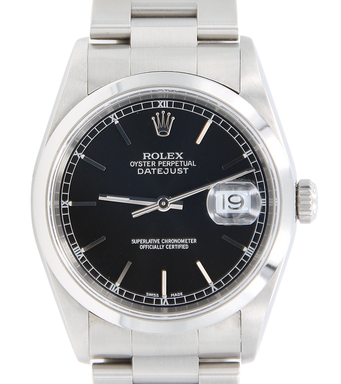 Buy Online Rolex Datejust ref. 16200 Black Dial Oyster Bracelet