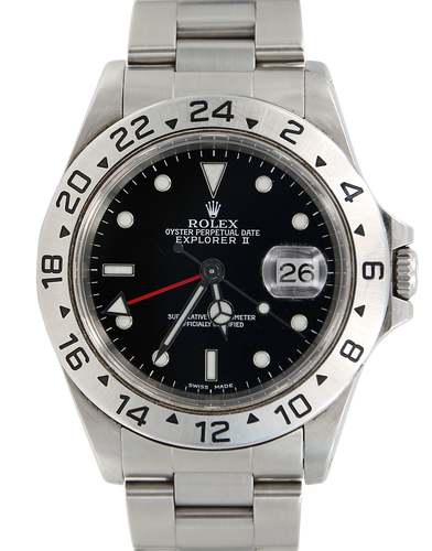 Rolex Explorer II ref. 16570 Black Dial Oyster Bracelet - Full Set