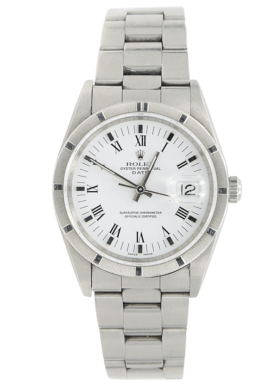 Rolex Date 15210 White Roman Dial Oyster Bracelet Full Set