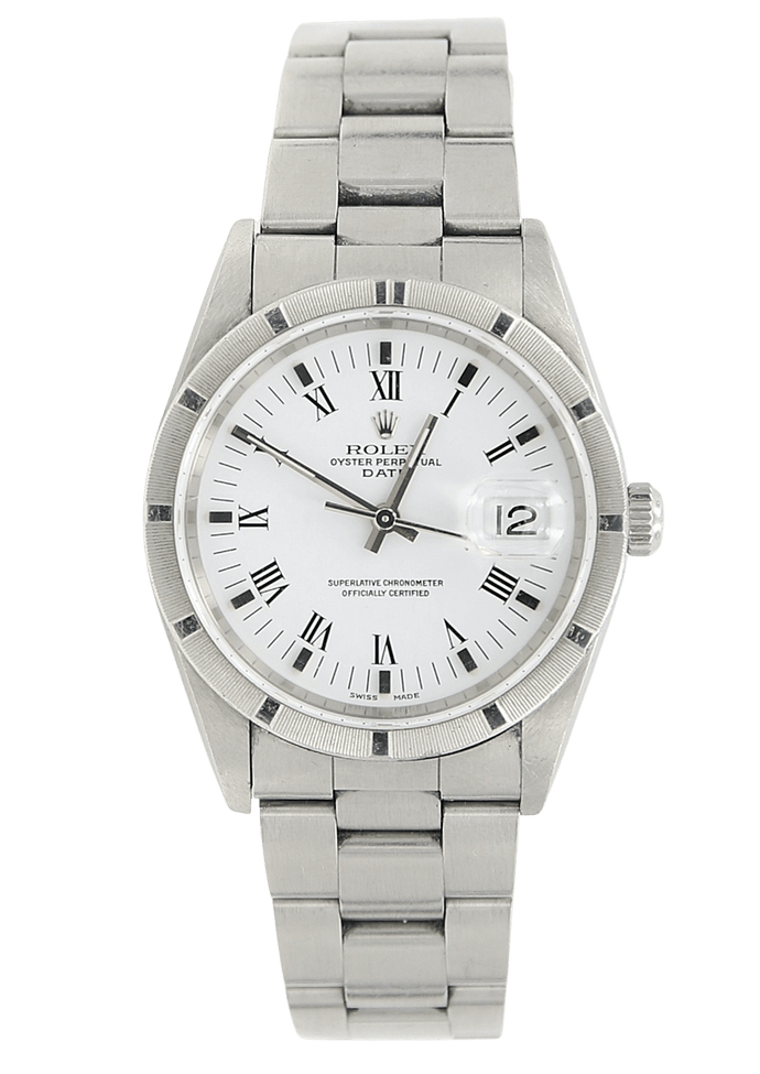Rolex Date ref. 15210 White Roman Dial Oyster Bracelet - Full Set