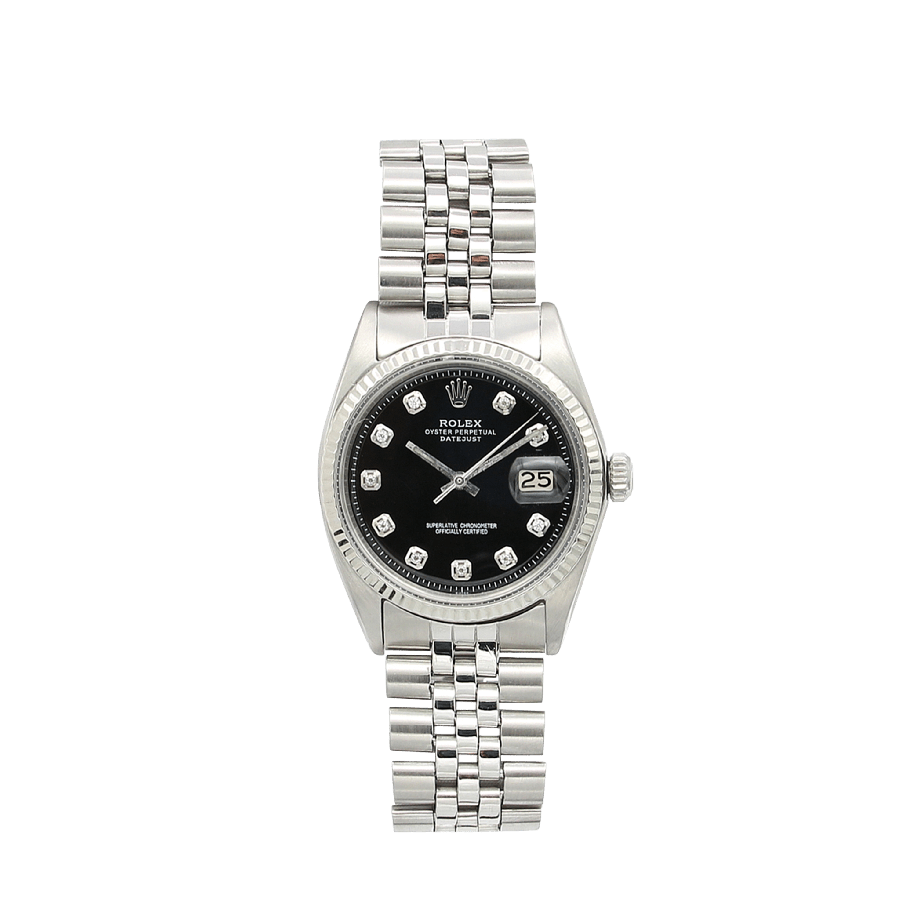 Rolex Datejust ref. 1601 Black with Zircons