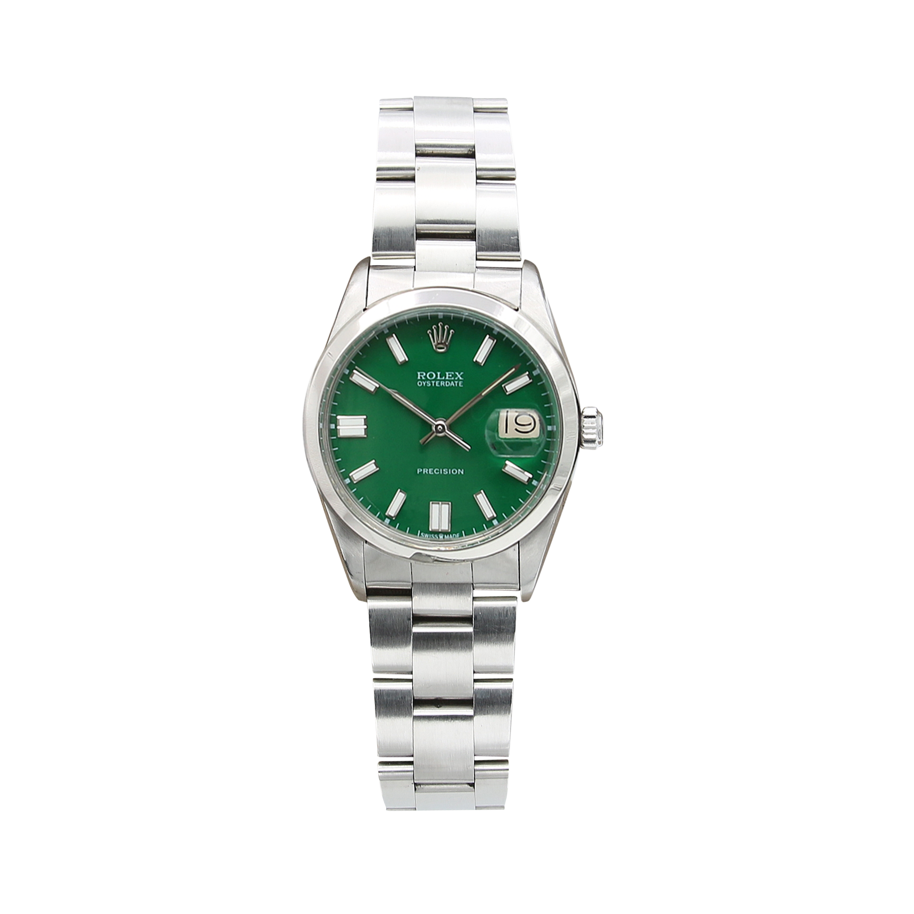 Rolex Precision Date Ref. 6694 Oyster-Armband mit grünem Zifferblatt