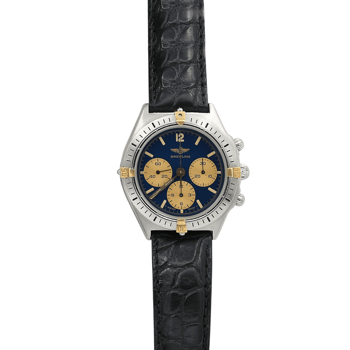 Breitling Callisto Chronograph ref. 80520 - Blue dial Leather strap