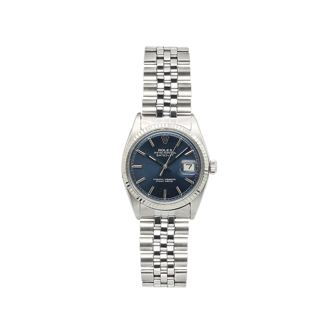 Rolex Datejust ref. 1601 - White Gold Bezel - Blue Dial (V I) - Jubilee bracelet