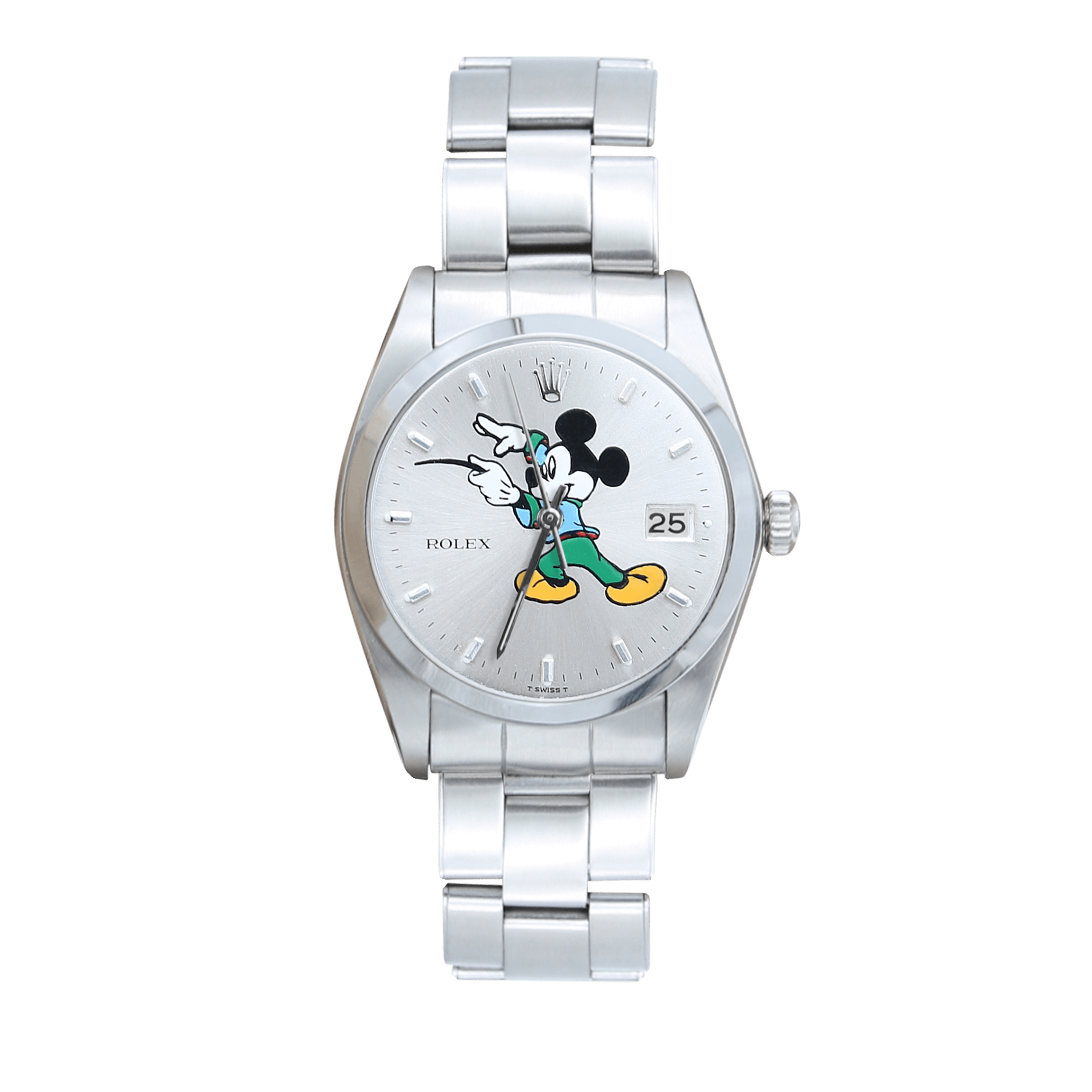 Rolex Precision Date ref 6694 Mickey Mouse Musician Silver Dial Oyster Bracelet