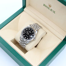 Carica l&#39;immagine nel visualizzatore di Gallery, Rolex Datejust ref. 126234 Black Diamonds Dial Jubilee bracelet - Full Set
