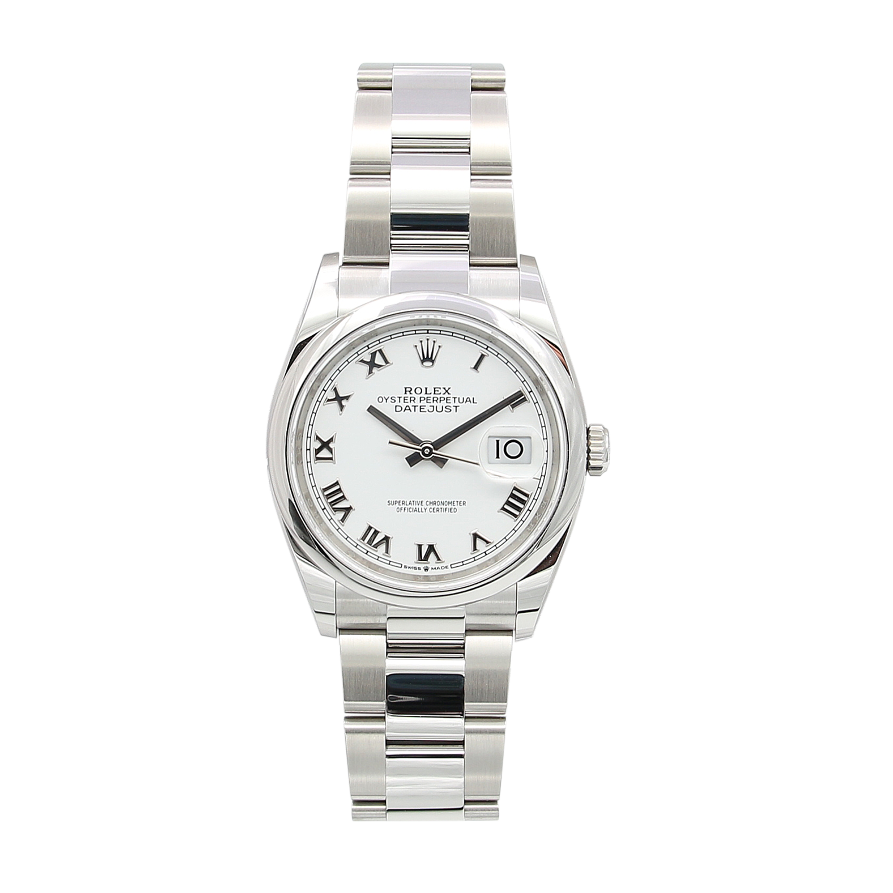 Rolex Datejust 36 126200 White Roman Dial Oyster bracelet with Card