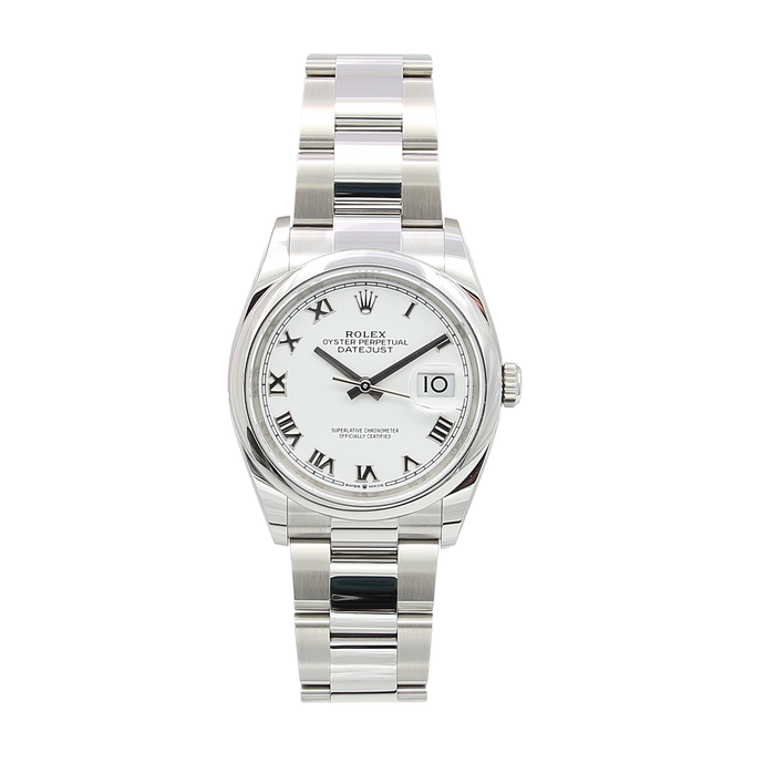 Rolex Datejust 36 126200 White Roman Dial Oyster bracelet with Card