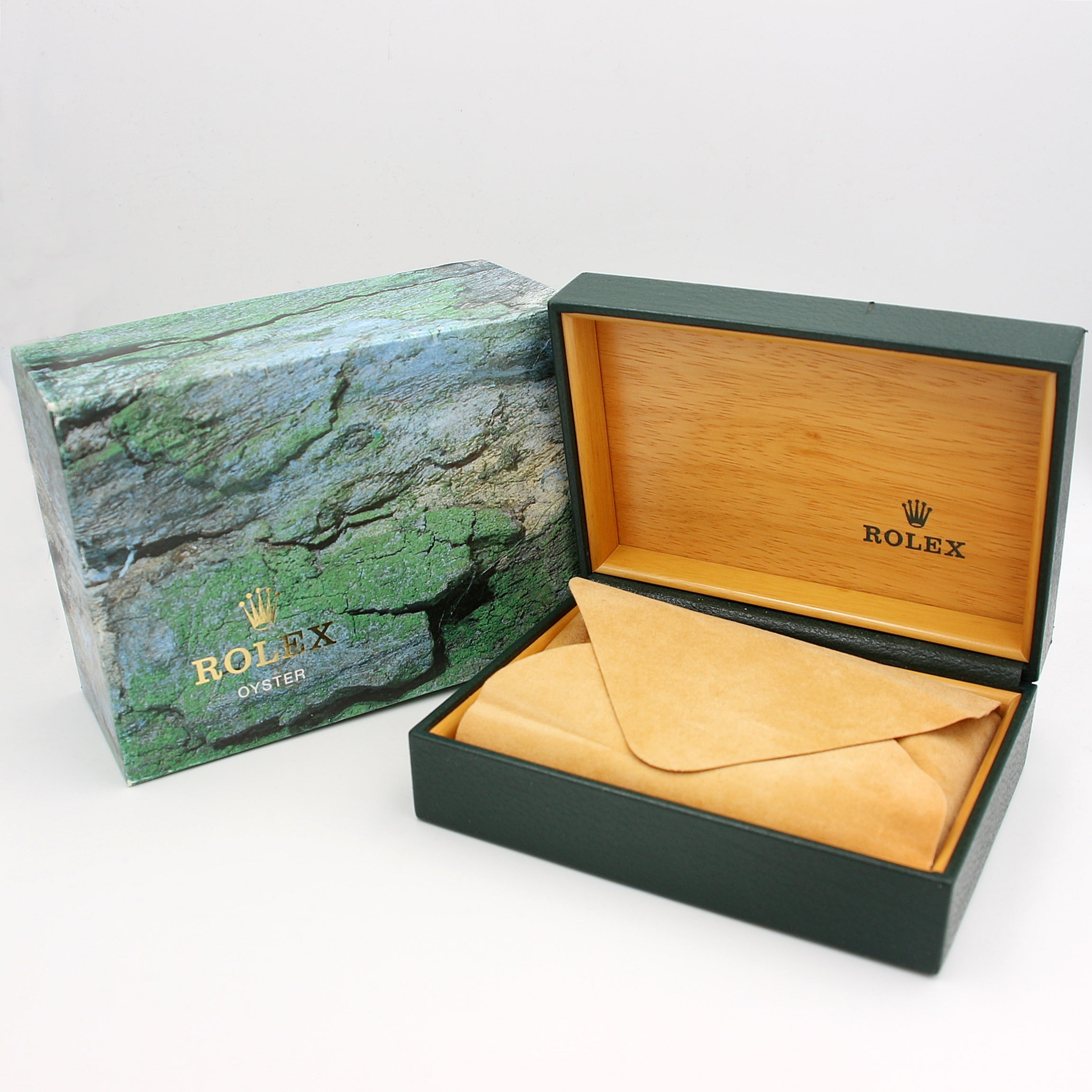 Rolex Watch Box | Vintage Box Men Green with dark green stitching adapt for Rolex Datejust, Rolex Date, Rolex Oyster Perpetual.