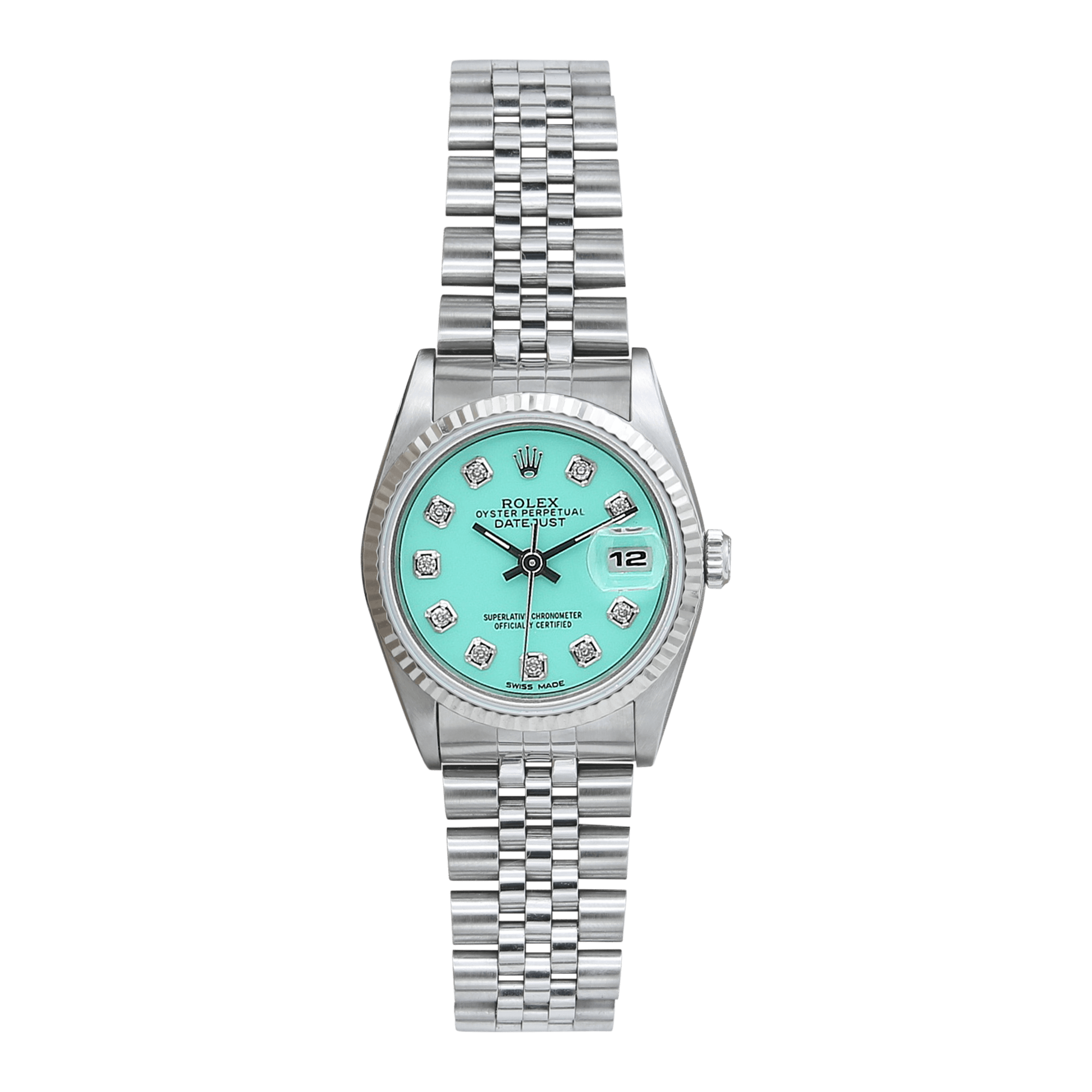 Rolex Datejust Lady ref. 69174 Jubiläumsarmband – Tiffany-Zifferblatt mit Zirkonen