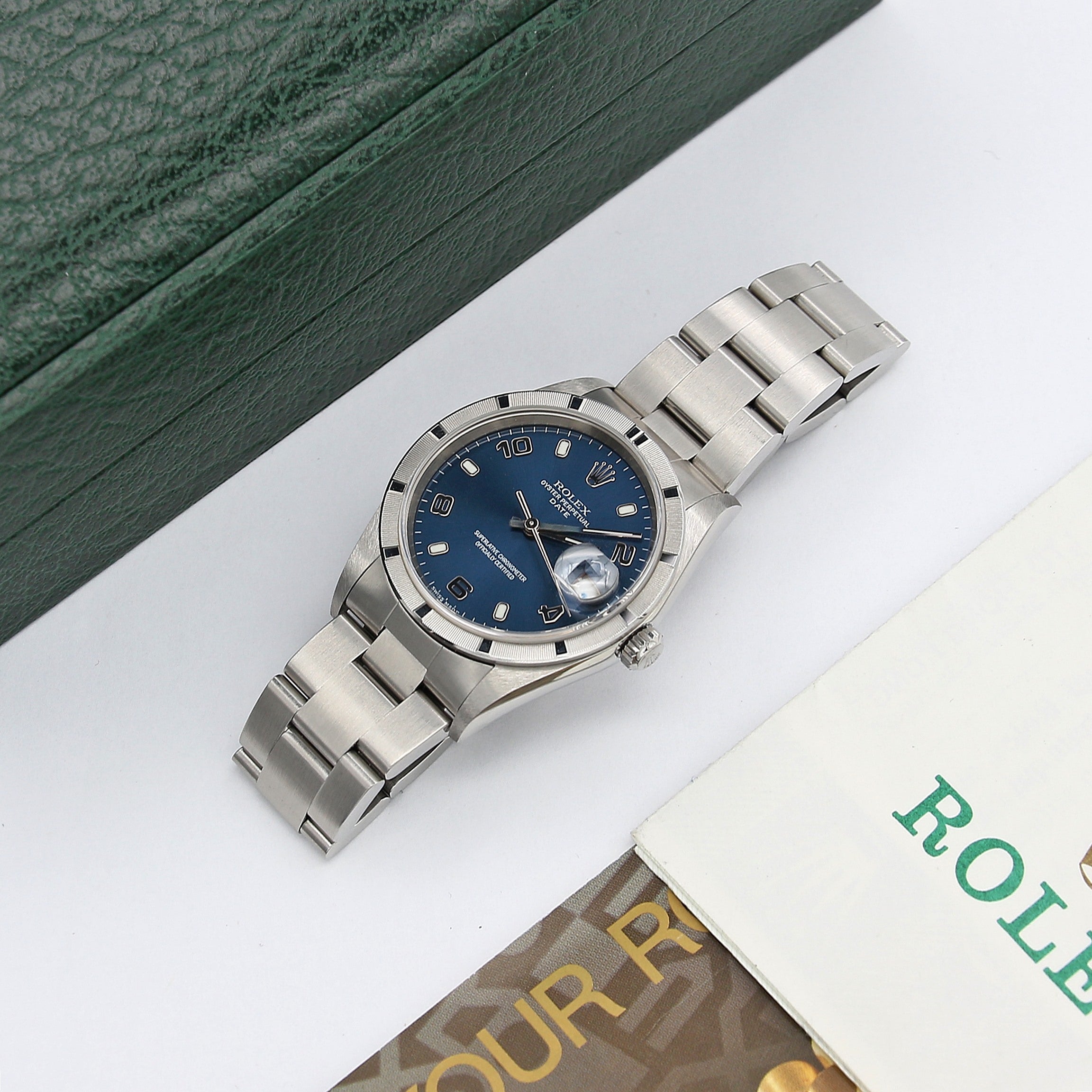 Rolex Oyster Perpetual Date ref. 15210 – Blaues arabisches Zifferblatt
