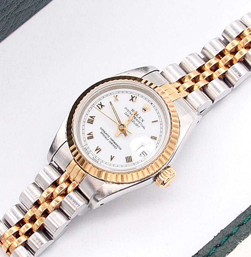 Rolex Datejust Lady ref. 69173 Steel/Gold - White Roman Dial - Warranty papers Rolex