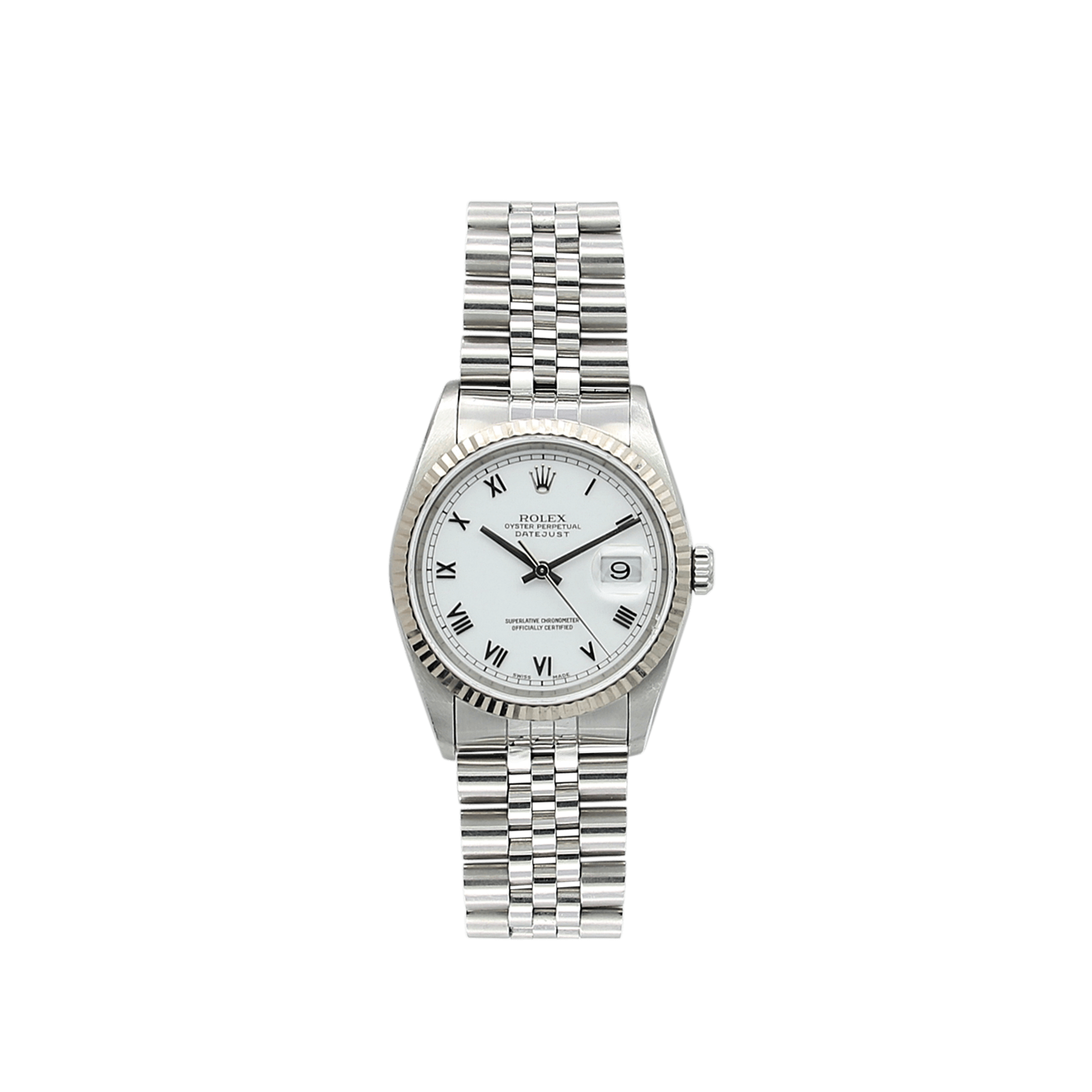 Rolex Datejust 36 ref. 16234 White Roman (Small) Dial - Full Set