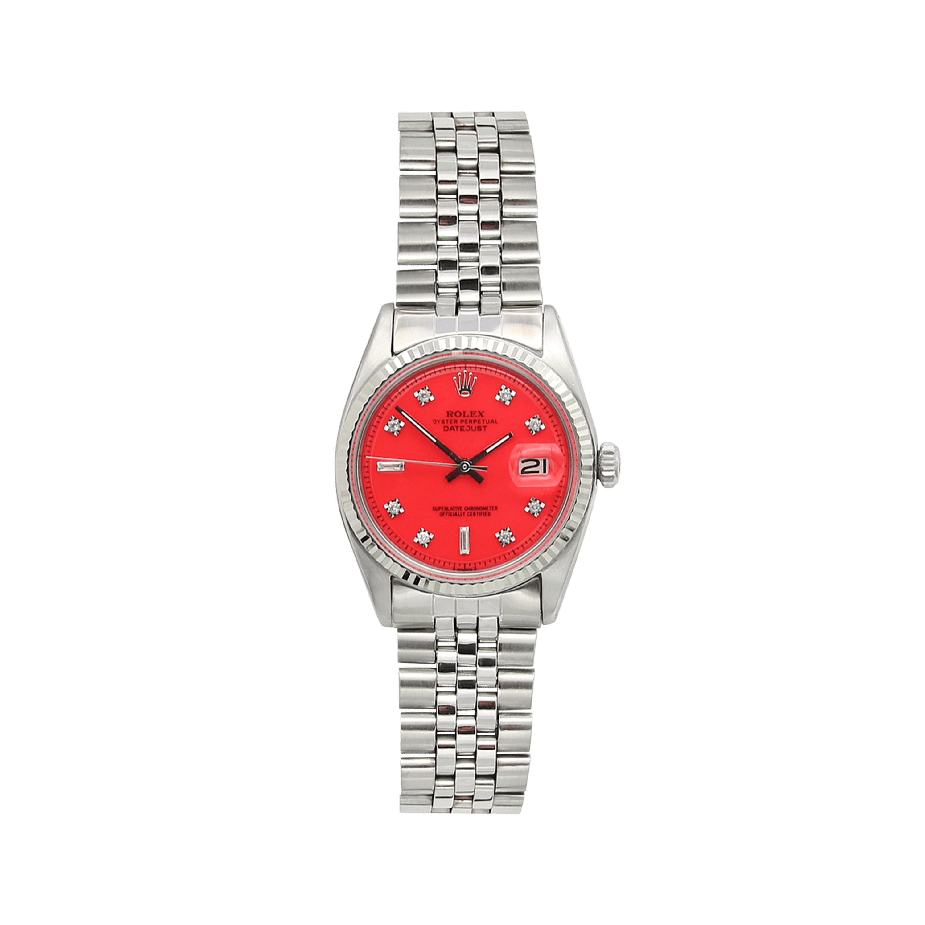 Rolex Datejust 36 ref. 1601 Red Dial with Zircons