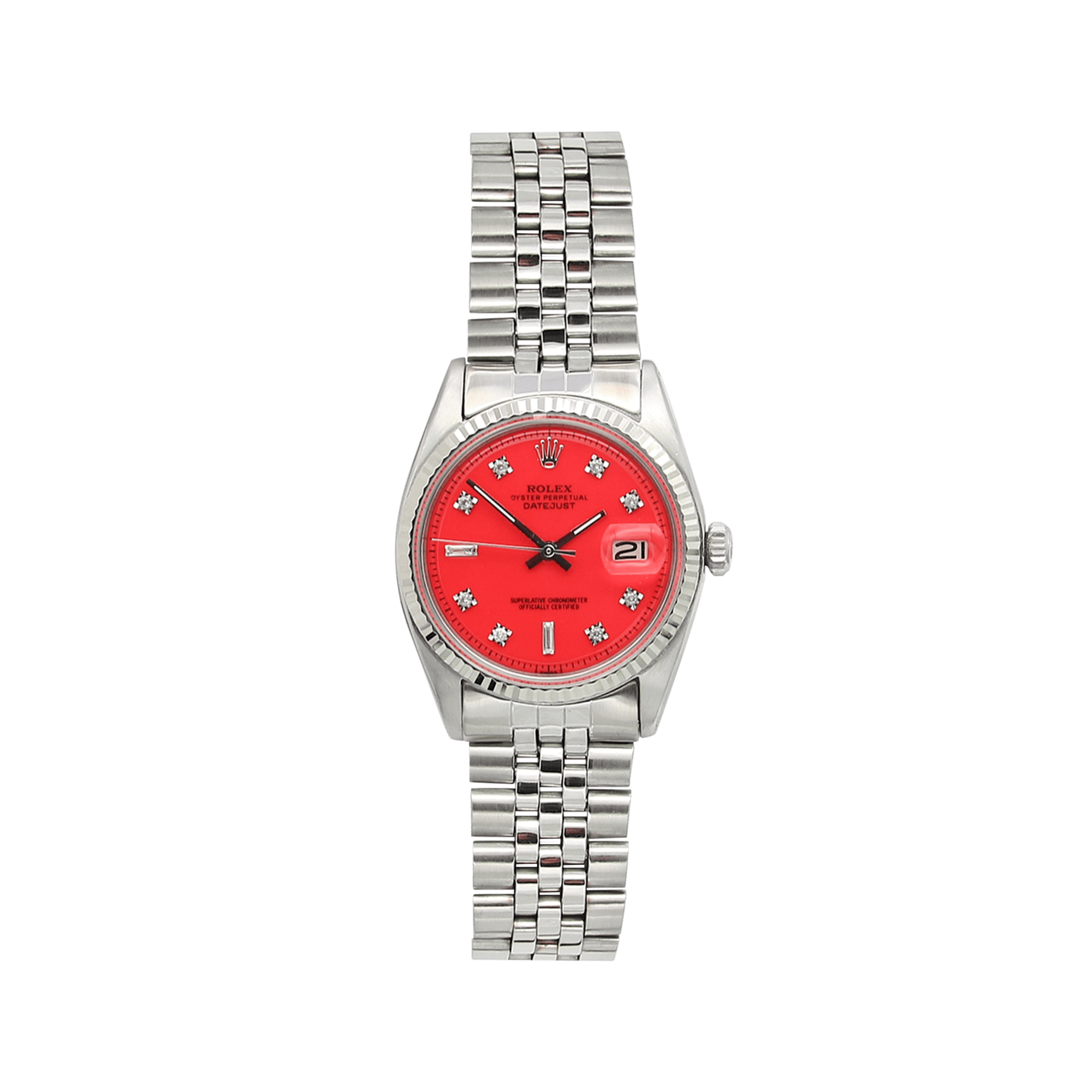 Buy Online Watch Rolex Datejust 36 ref. 1601 Red Dial with Zircons