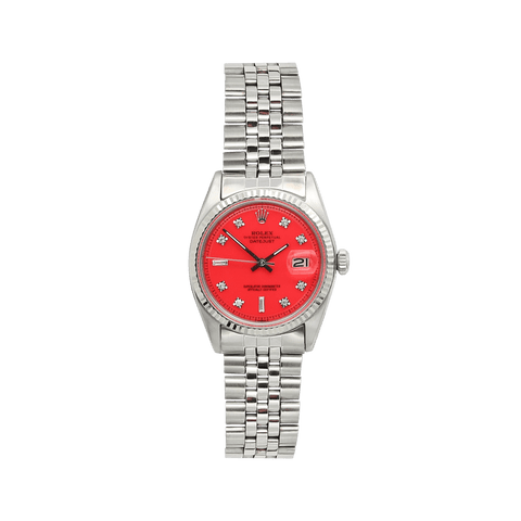 Rolex datejust red face sales