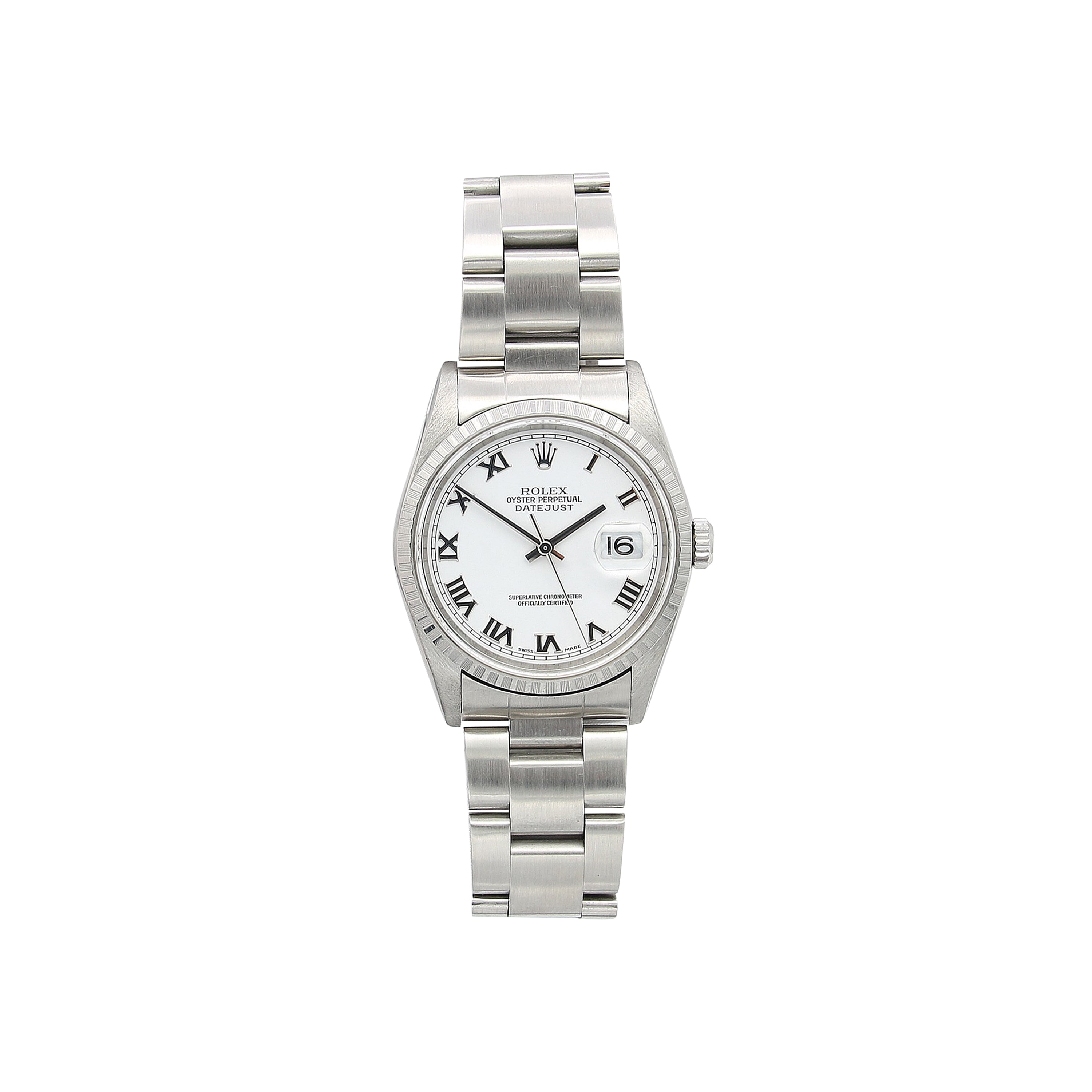 Rolex ref. 16220 White Roman (Big) Dial Oyster Bracelet