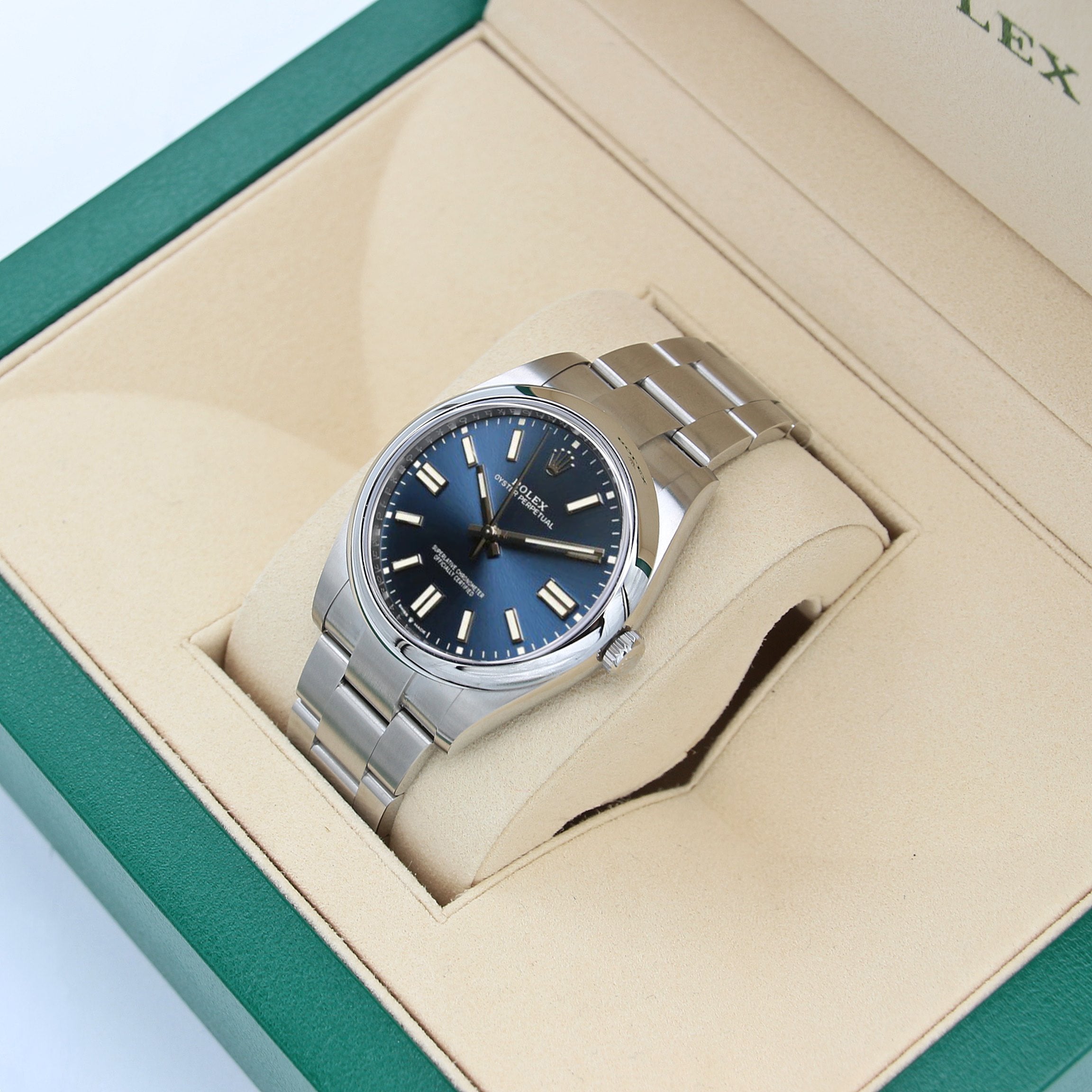 Rolex Oyster Perpetual 124300 Blaues Zifferblatt Vollständiger