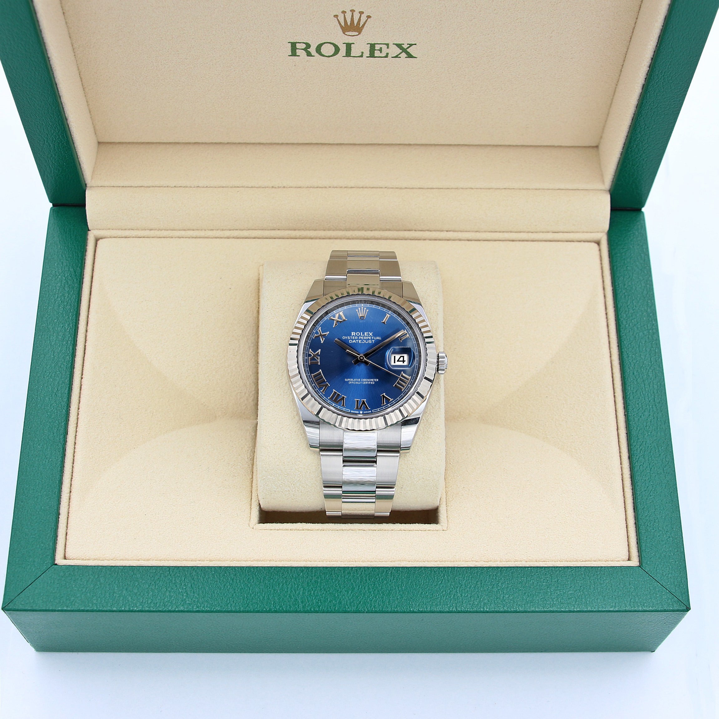 Rolex Datejust 126334 Blue Roman Dial Oyster bracelet Full