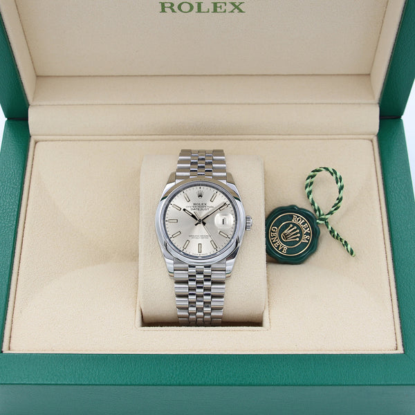 Buy Online Watch Rolex Datejust ref. 126200 Silver Dial Full Set