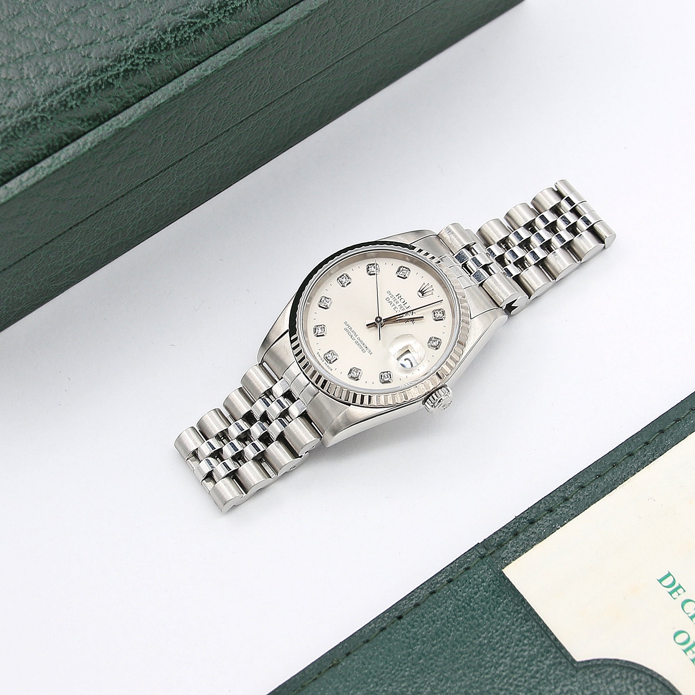 Rolex Datejust 36 16234 Silver Diamonds dial Full Set