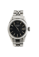 Load image into Gallery viewer, Rolex Date Lady ref. 6519 Black Dial Jubilee Bracelet
