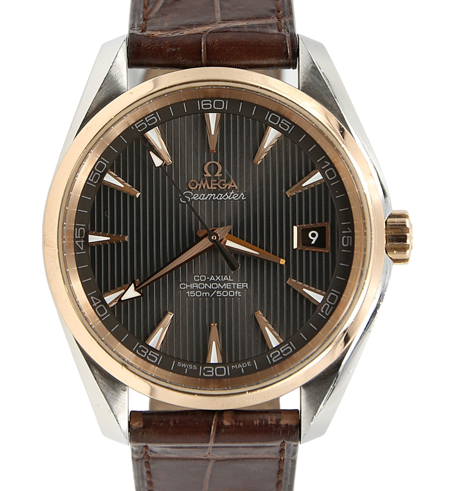 Omega Seamaster Aqua Terra ref. 231.23.42.21.06.001 Steel/Gold Leather Strap