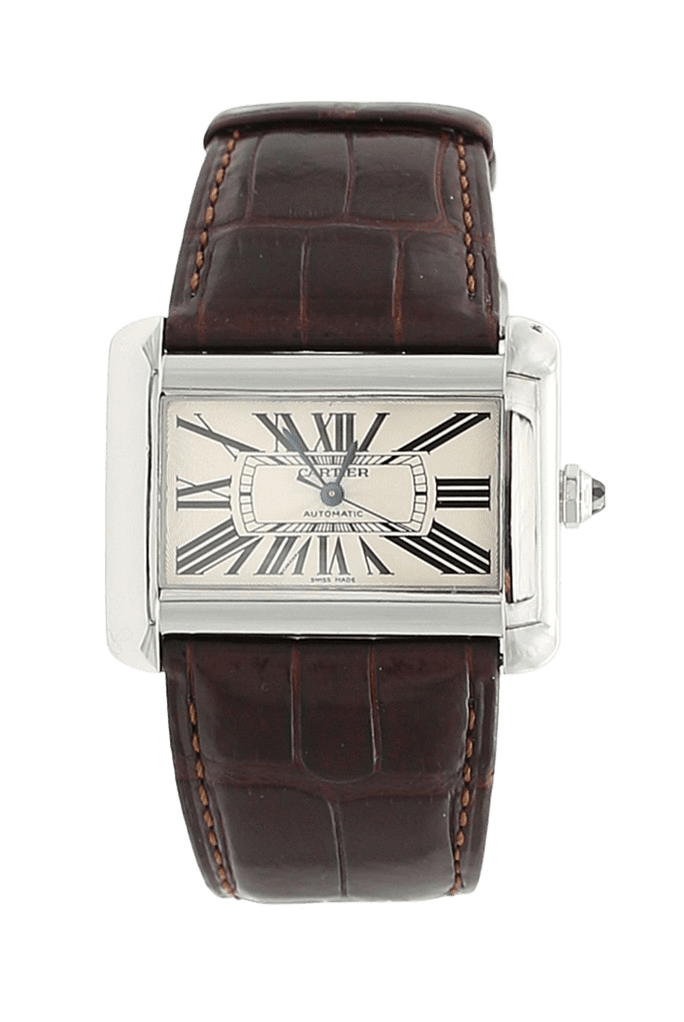 Cartier Tank Divan ref. 2612 38X30mm - Leather strap and Deplo Cartier