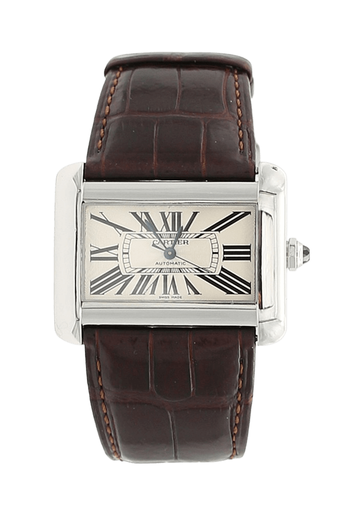 Cartier Tank Divan ref. 2612 38X30mm Leather strap and Deplo