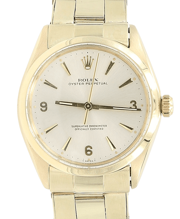 Rolex Oyster Perpetual ref. 1002 34mm 9K Gold Riveted Bracelet
