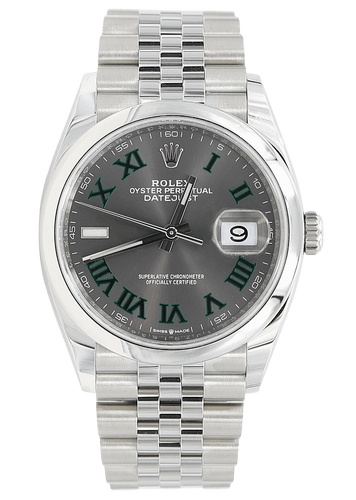 Rolex Datejust ref. 126200 Wimbledon Dial Jubilee Bracelet - 10.2021 NEW