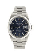 Załaduj obraz do przeglądarki galerii, Rolex Date ref. 15000 Blue Dial Oyster Bracelet
