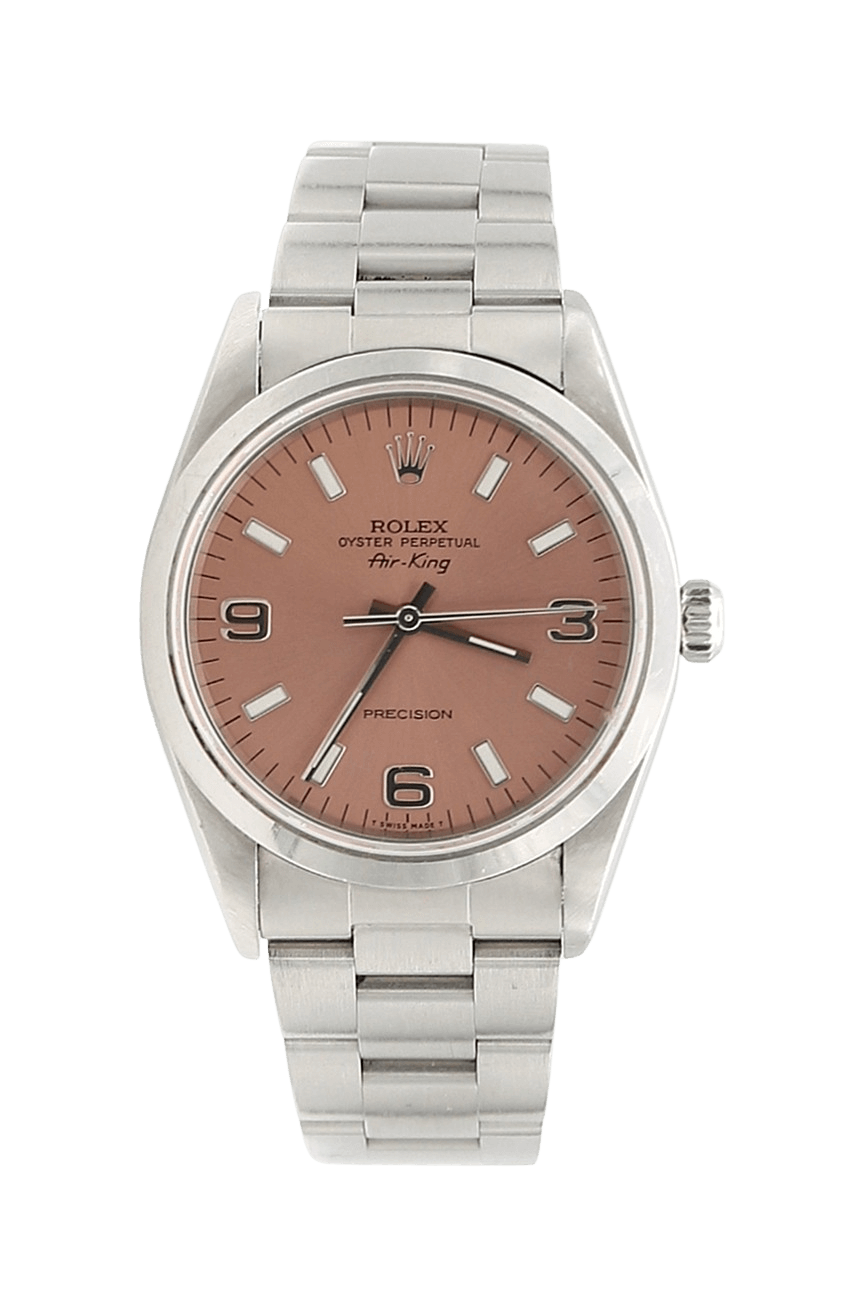 Rolex Air-King ref. 14000 Lachsfarbenes Zifferblatt 3-6-9 – Komplettset