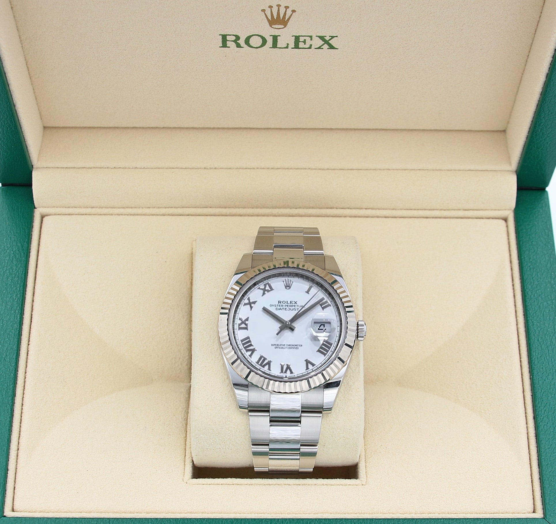 Rolex Datejust ref. 126334 White Roman Dial Oyster bracelet - Full Set